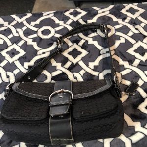 Black hobo coach bag